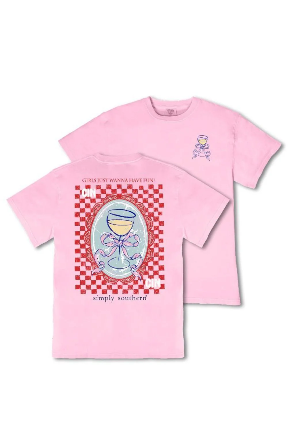 Simply Southern Girls Just Wanna Have Fun Mineral Wash T-Shirt for Women in Petal Pink | MINWASH-CINCIN-PETAL - Image 3