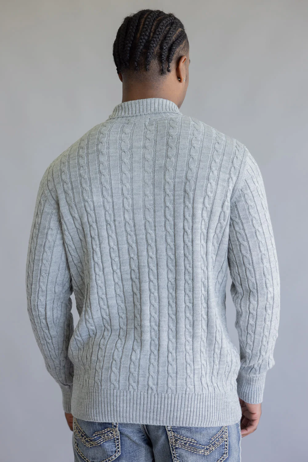 Simply Southern Grayson Quarter Zip Neck for Men in Grey | 0225-MN-QTRZIP-GRAYSON-GRAY - Image 2
