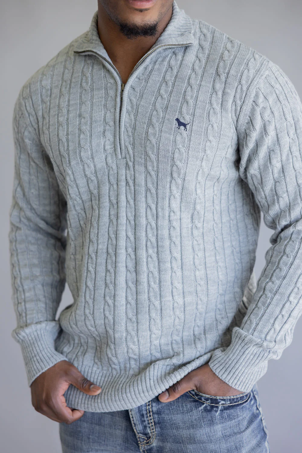 Simply Southern Grayson Quarter Zip Neck for Men in Grey | 0225-MN-QTRZIP-GRAYSON-GRAY - Image 4