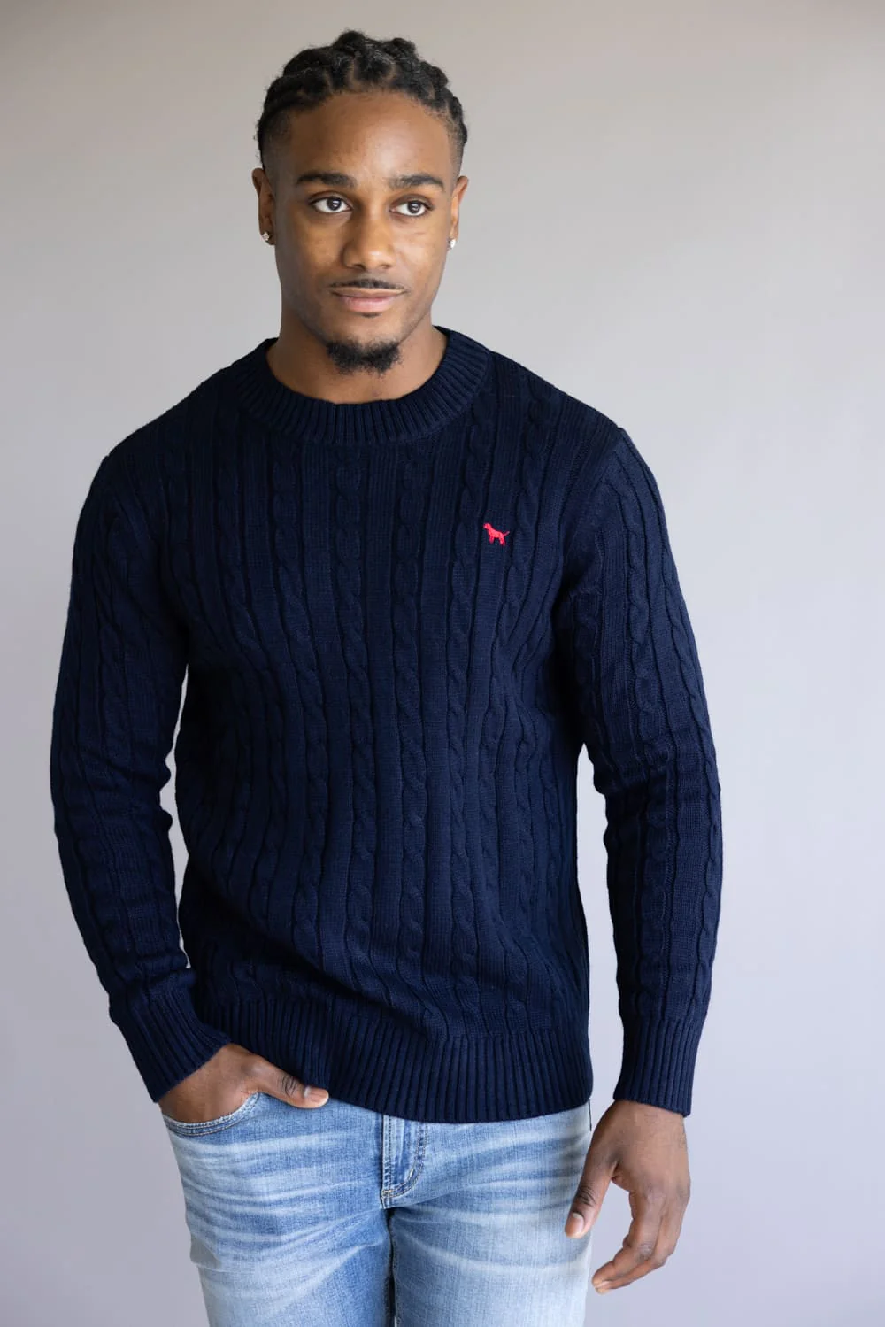 Simply Southern Grayson Sweater for Men in Navy | 0225-MN-SWTR-GRAYSON-NAVY - Image 3