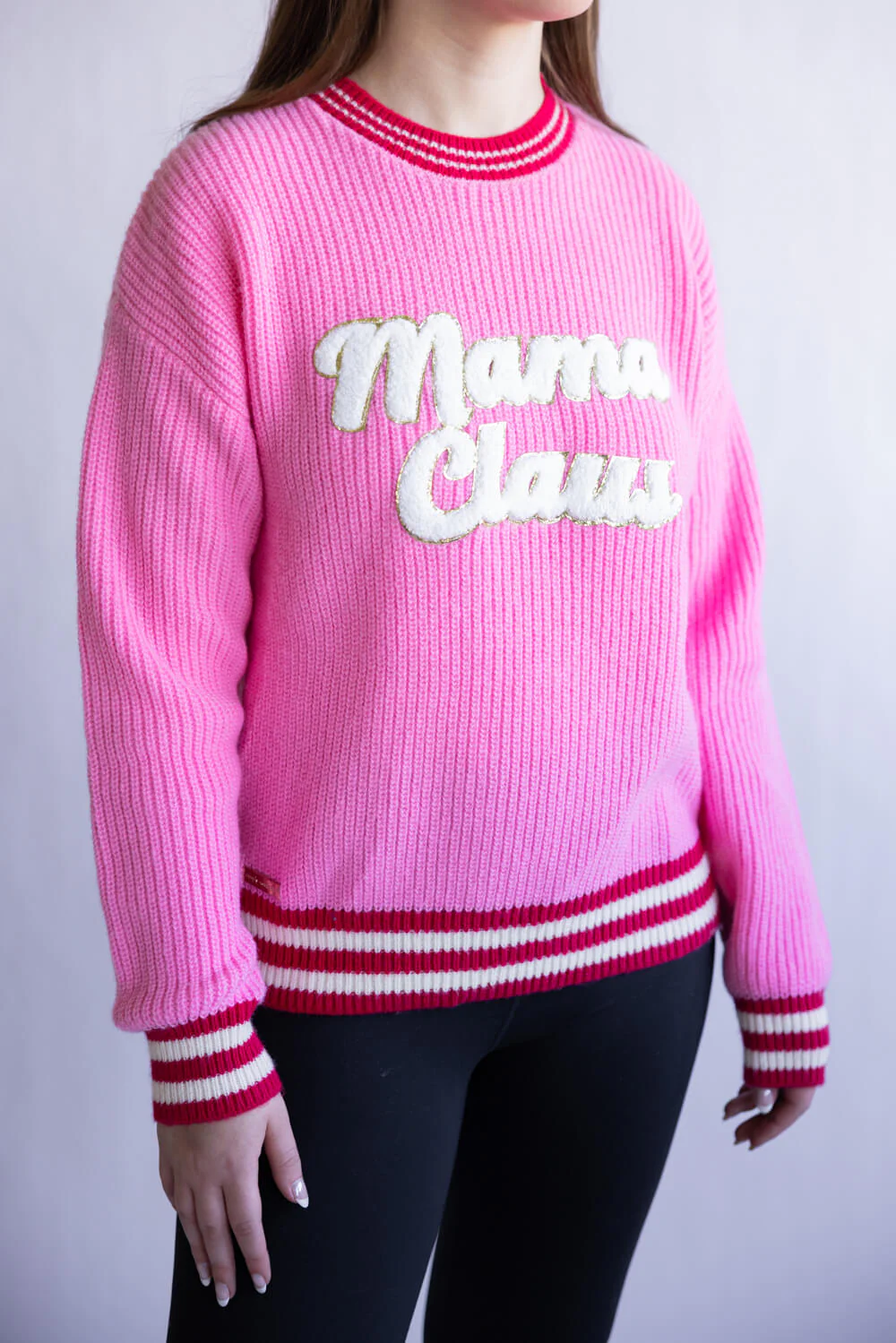 Simply Southern Harper Mama Claus Sweater for Women in Pink | PP-0225-SWTR-HARPER-MAMA - Image 3