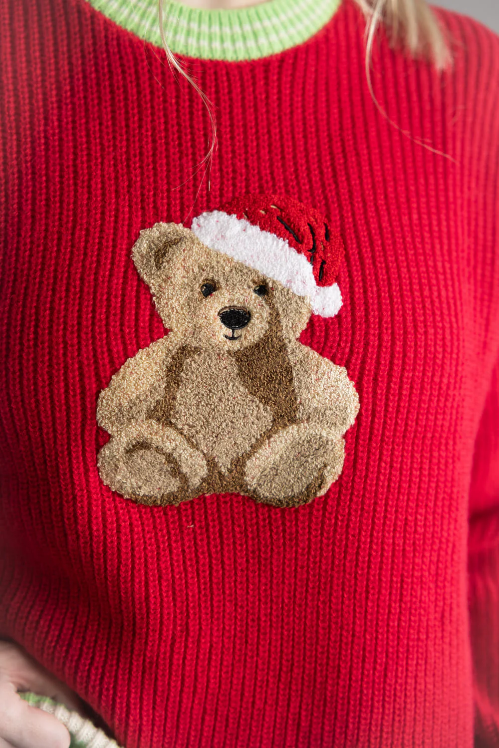 Simply Southern Harper Teddy Sweater for Women in Red | PP-0225-SWTR-HARPER-TEDDY - Image 3