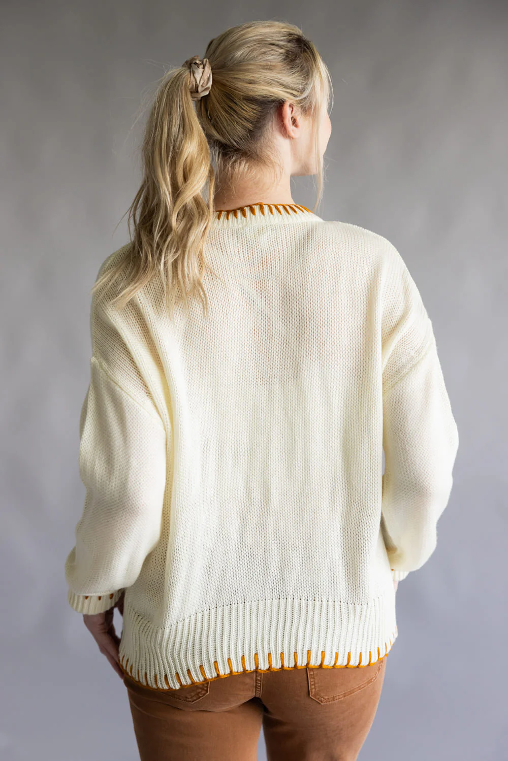 Simply Southern Hello Pumpkin Sweater for Women in Ivory | PP-0225-SWTR-IMEE-HELLO - Image 2