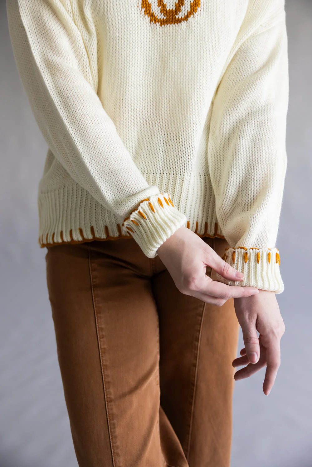 Simply Southern Hello Pumpkin Sweater for Women in Ivory | PP-0225-SWTR-IMEE-HELLO - Image 3
