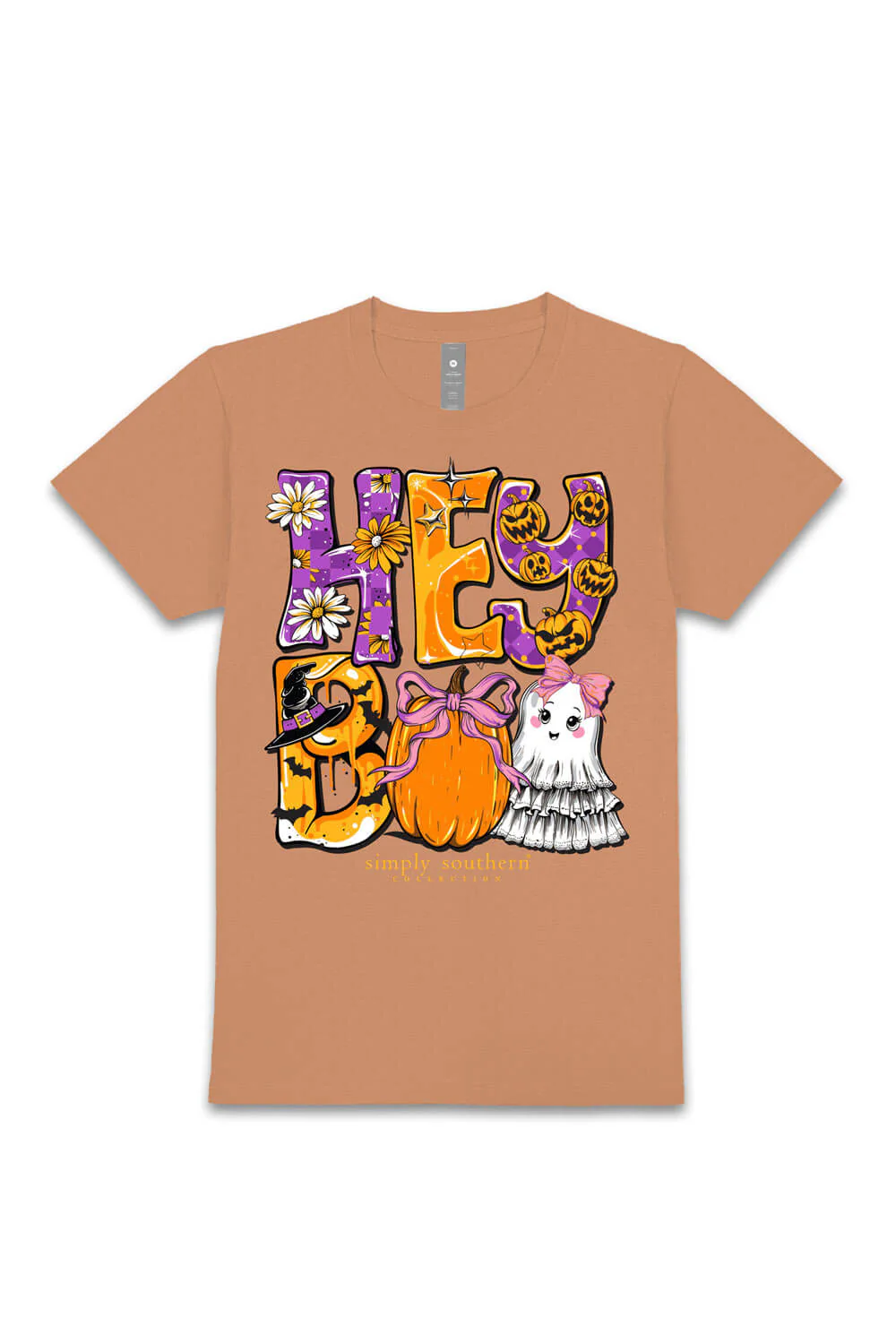 Simply Southern Hey Boo T-Shirt for Women in Chestnut Brown | SS-HEYBOO-CHSTNT - Image 2