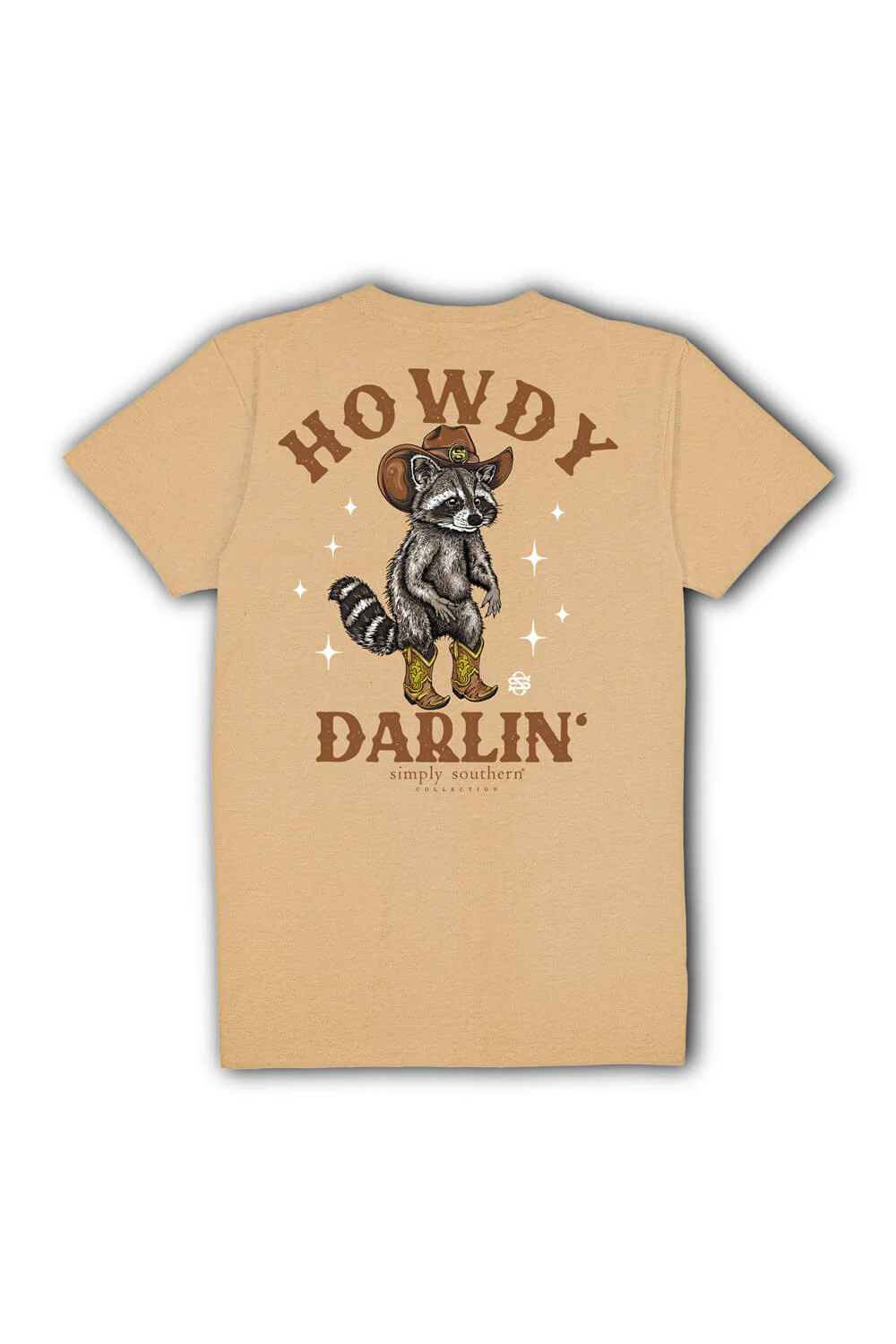 Simply Southern Howdy Darlin Racoon T-Shirt for Women in Khaki | SS-HOWDYRACN-KHAKI - Image 4