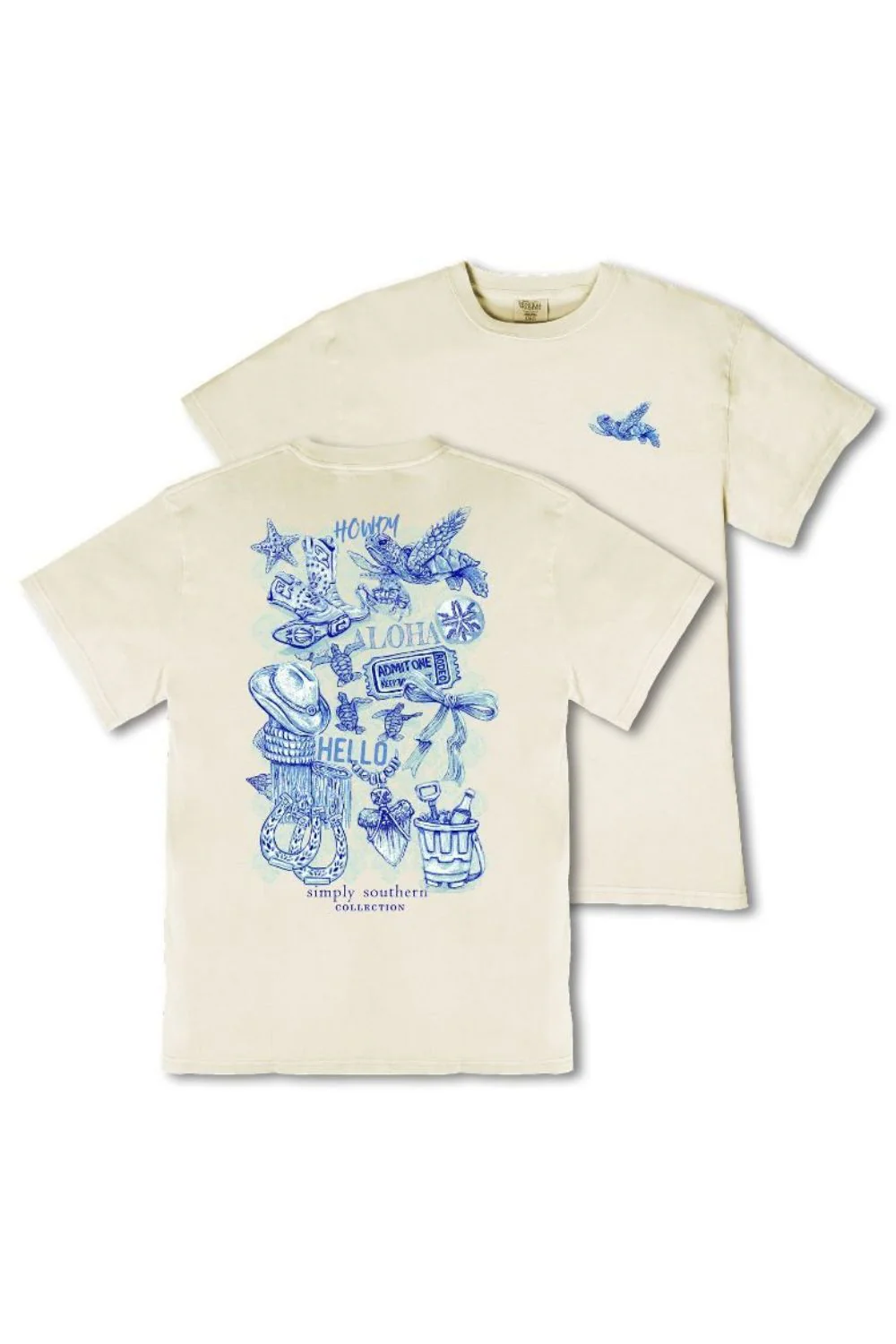 Simply Southern Howdy Mineral Wash T-Shirt for Women in Bone | MINWASH-HOWDY-BONE - Image 2