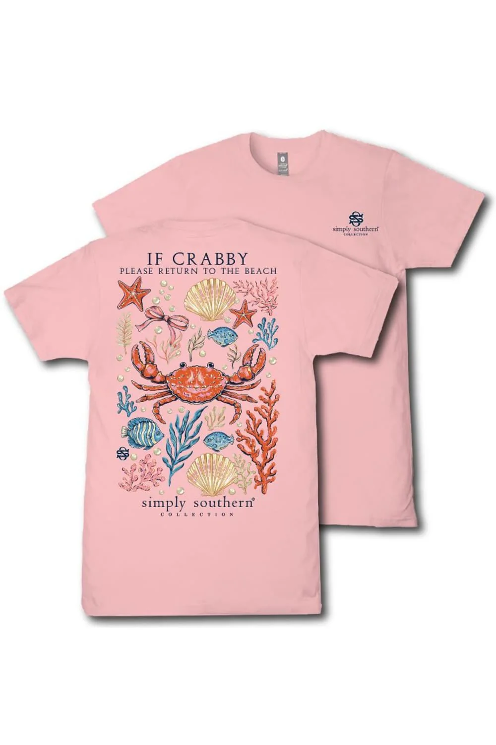 Simply Southern If Crabby T-Shirt for Women in Tea Rose | SS-CRABBY-TEAROSE - Image 3