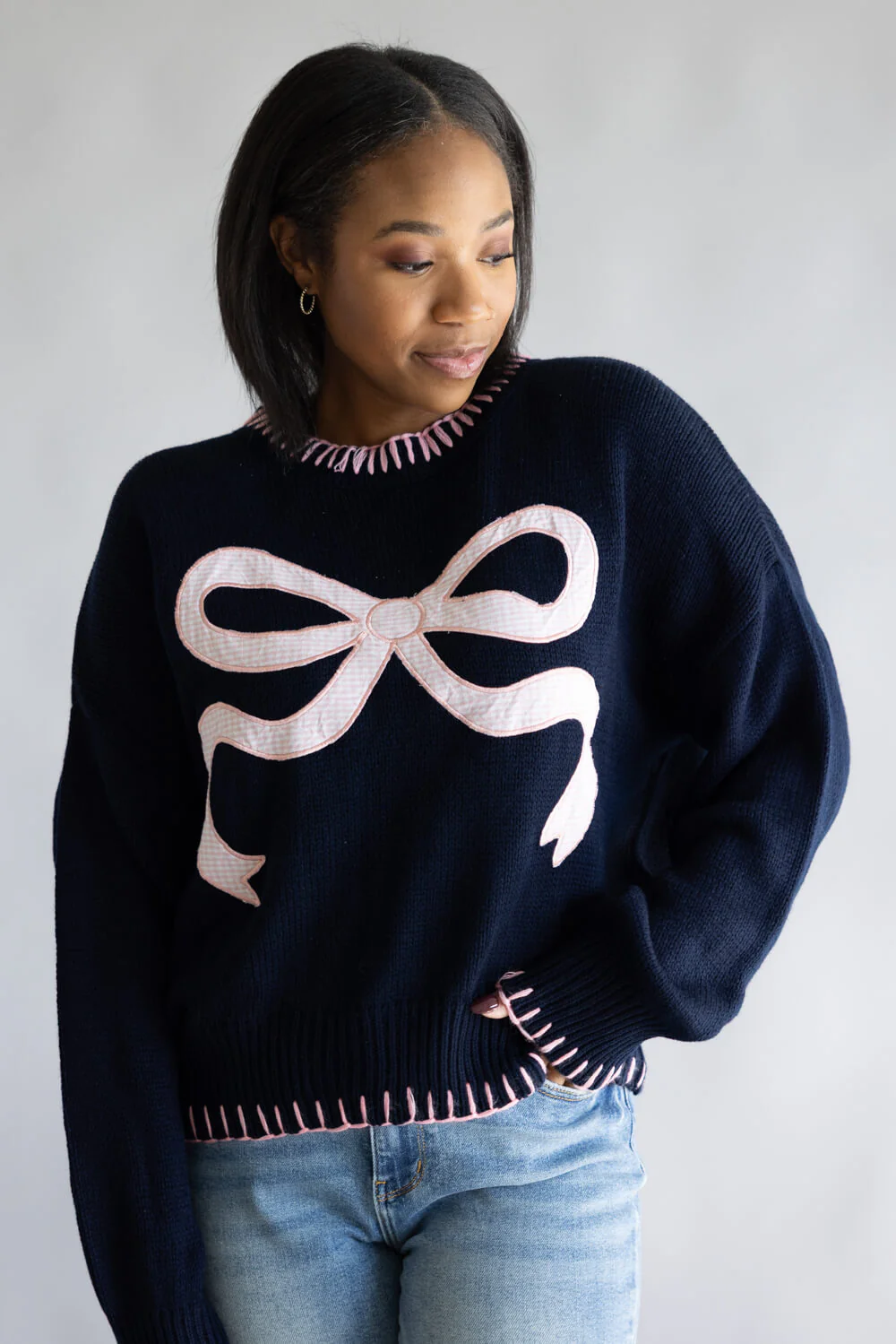 Simply Southern Imee Blanket Stitch Sweater for Women - Image 3