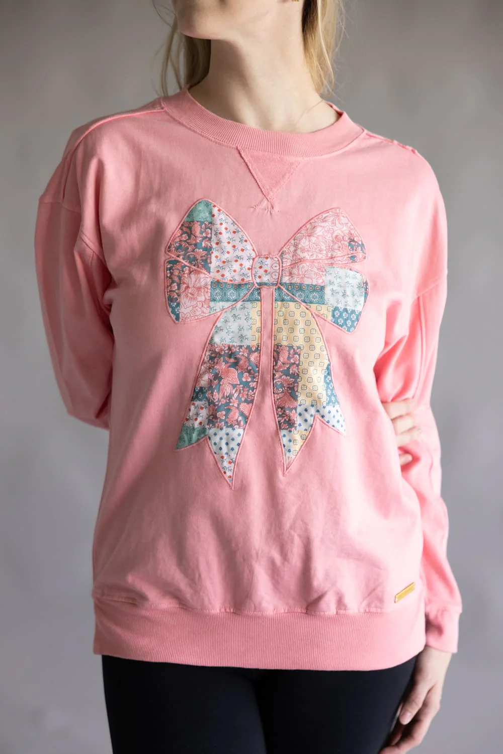 Simply Southern Katarina Bow Pullover Sweatshirt for Women in Pink | PP-0225-PULL-KATARINA-BOW - Image 2