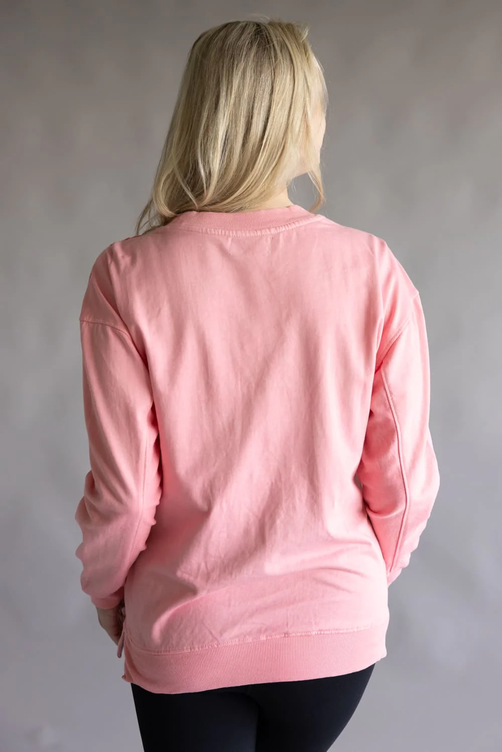 Simply Southern Katarina Bow Pullover Sweatshirt for Women in Pink | PP-0225-PULL-KATARINA-BOW - Image 3