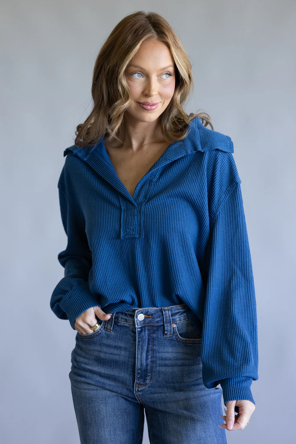 Simply Southern Knit Johnny Collar for Women - Image 2