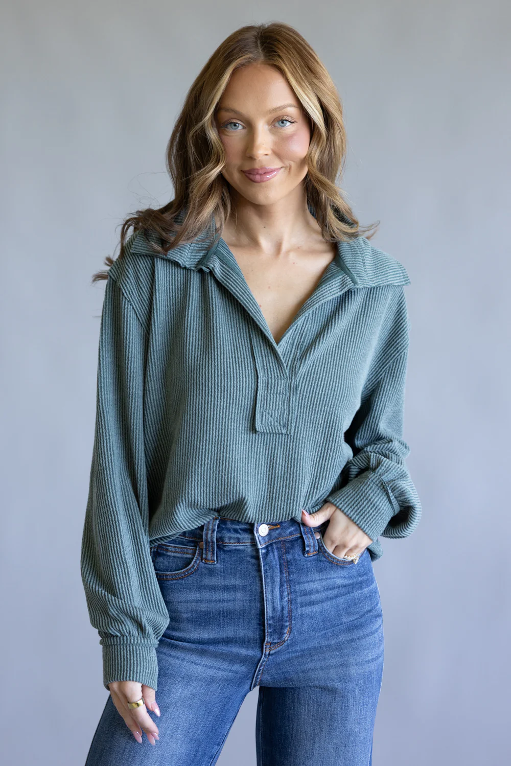 Simply Southern Knit Johnny Collar for Women - Image 3