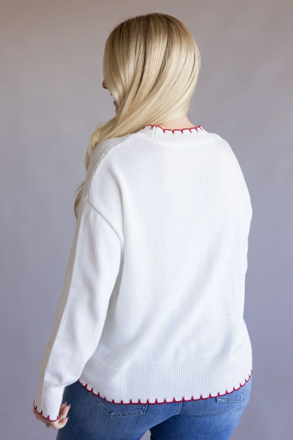 Simply Southern Knit USA Sweater for Women in White | PP-0126-SWTR-SWEET-WHITEUSA - Image 2