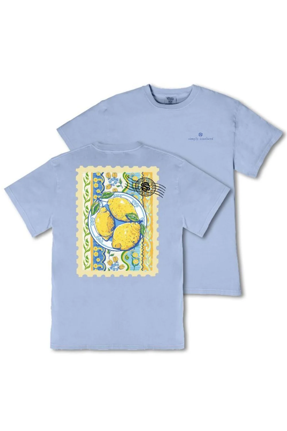 Simply Southern Lemons T-Shirt for Women in Washed Blue | MINWASH-LEMON-FDBLU - Image 2