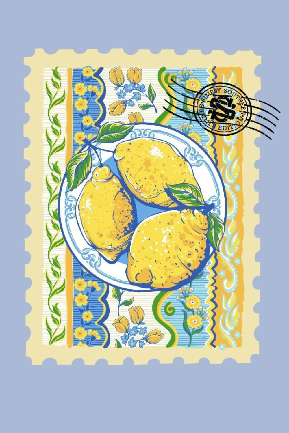 Simply Southern Lemons T-Shirt for Women in Washed Blue | MINWASH-LEMON-FDBLU - Image 4