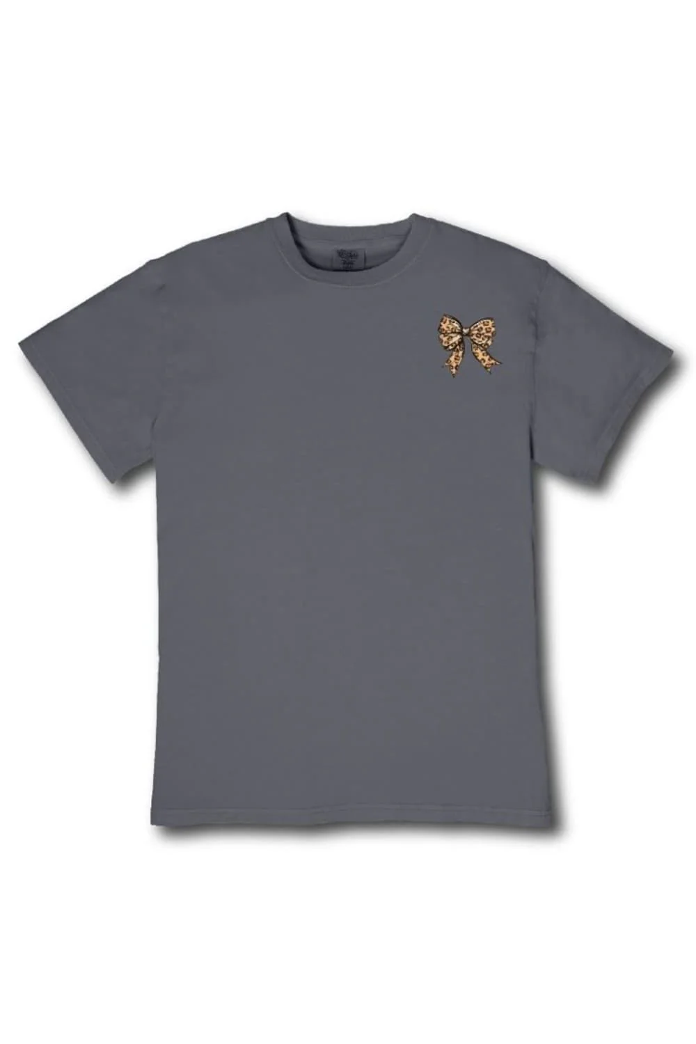 Simply Southern Leopard Bow Mineral Wash T-Shirt for Women in Graphite | MINWASH-LPRD-GRPHT - Image 2