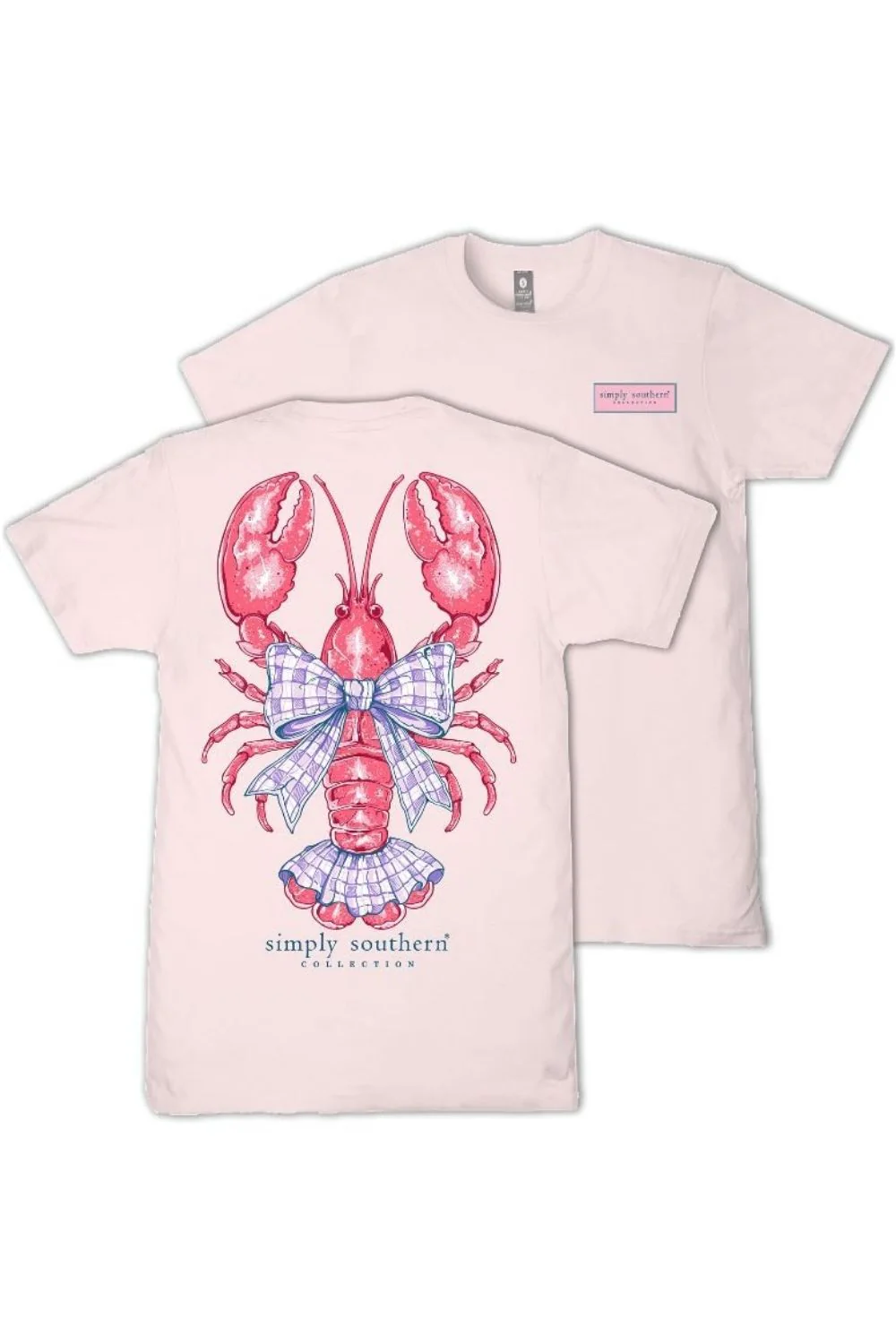 Simply Southern Lobster T-Shirt for Women in Rosy | SS-LOBSTER-ROSY - Image 2
