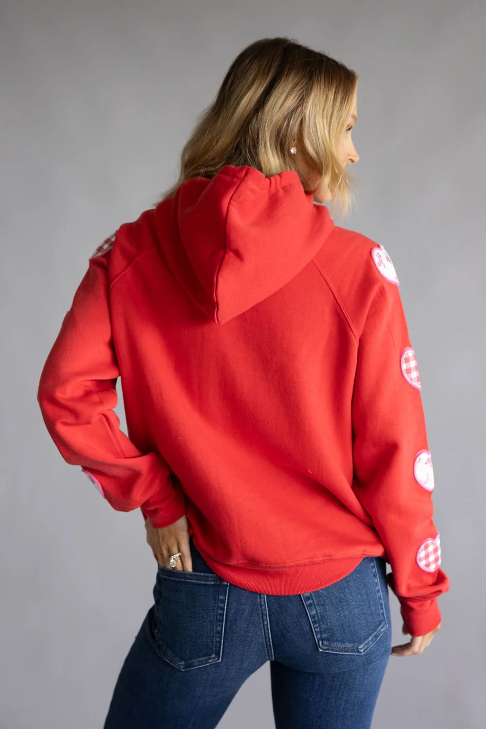 Simply Southern Love Patch Hoodie for Women in Red | PP-0126-HD-LOVE-PATCH - Image 2