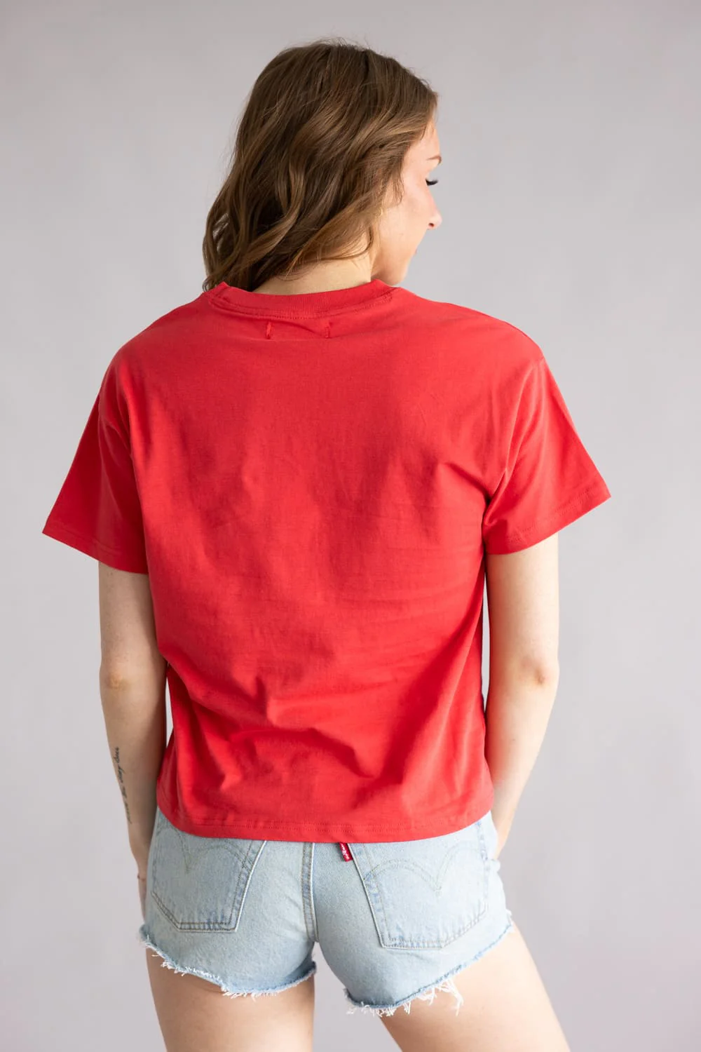 Simply Southern Love Patch T-Shirt for Women in Red | PP-0126-TEE-LOVE-PATCH - Image 3