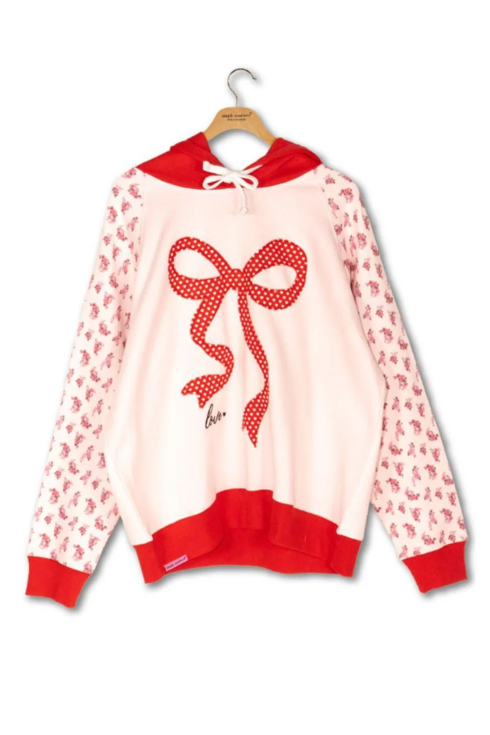 Simply Southern Love Ribbon Hoodie for Women in Red | PP-0126-HD-LOVE-RBN - Image 2