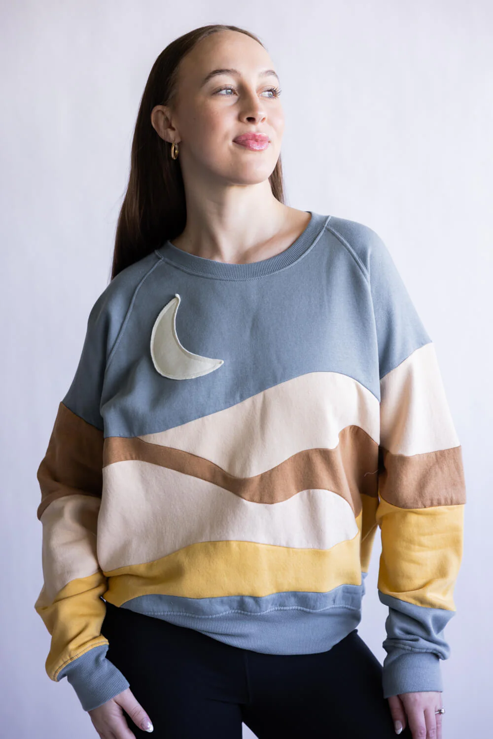 Simply Southern Moon Patch Crew Neck for Women in Multi | PP-0225-CRW-PATCH-MOON - Image 3