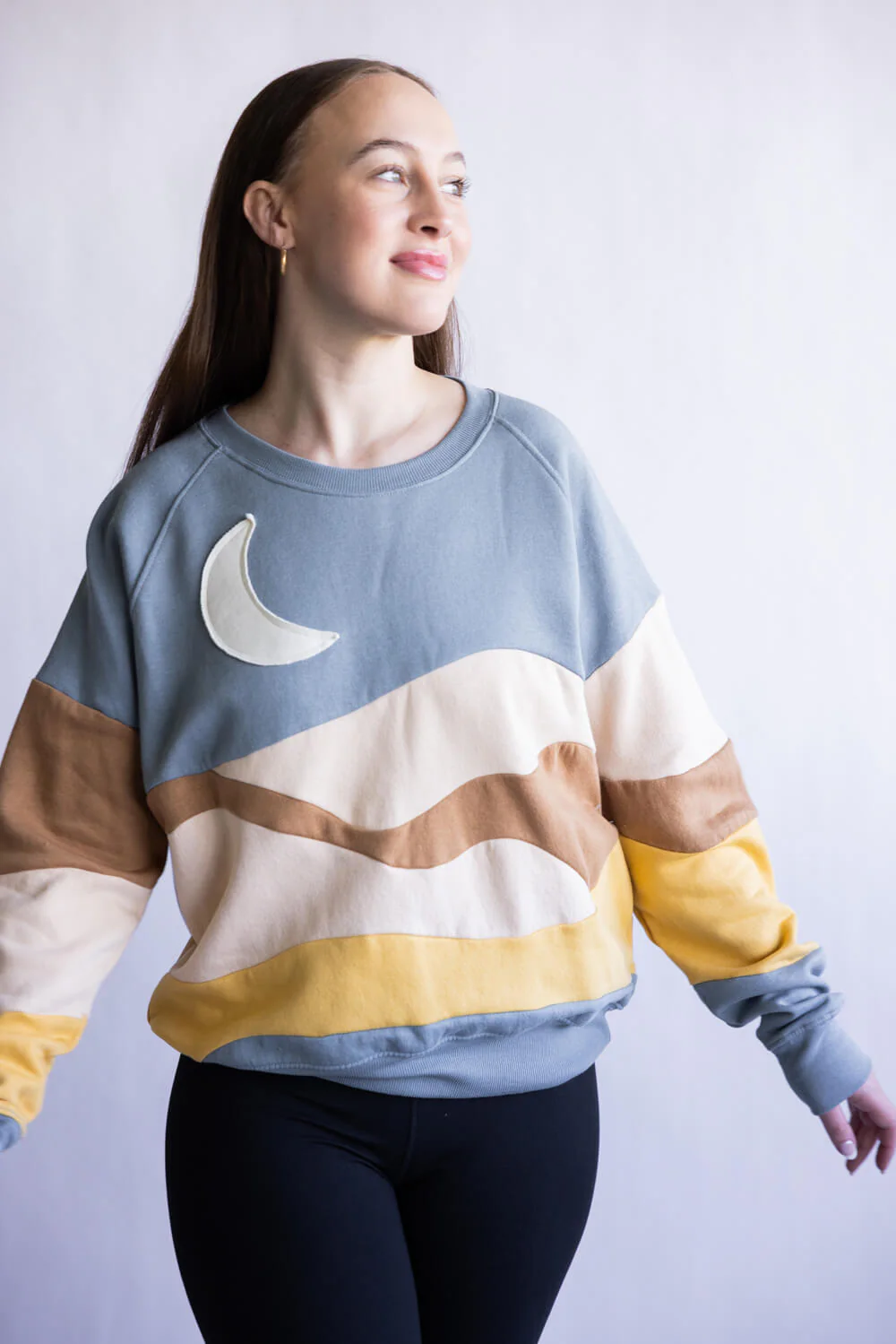 Simply Southern Moon Patch Crew Neck for Women in Multi | PP-0225-CRW-PATCH-MOON - Image 4