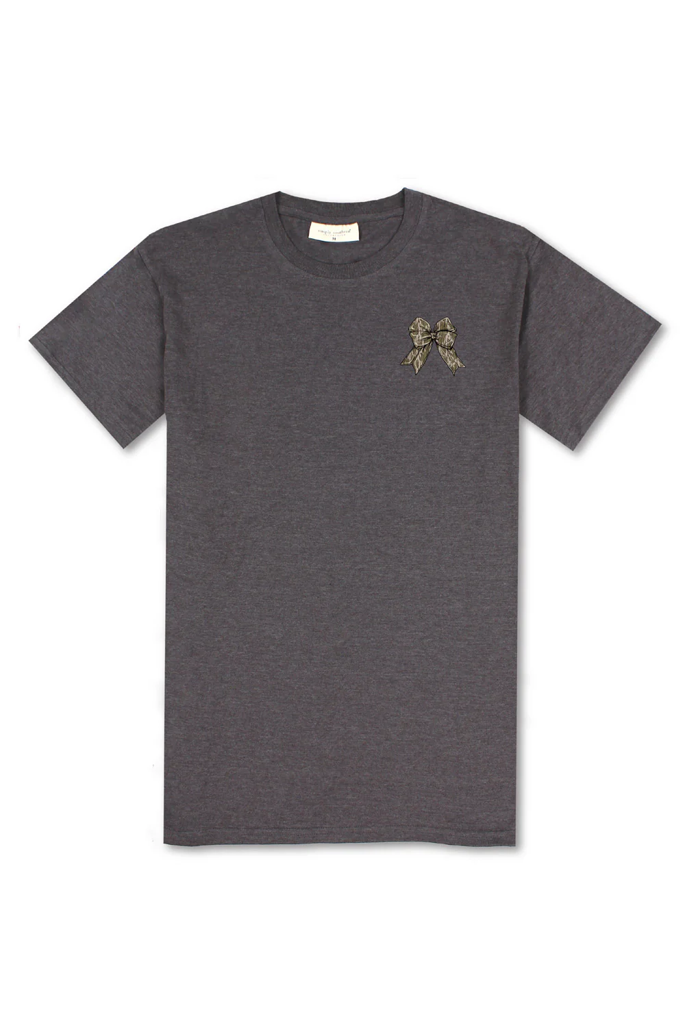 Simply Southern Multi Camo Bow T-Shirt for Women in Grey | SS-MULTICAMO-IRONHTHR - Image 2