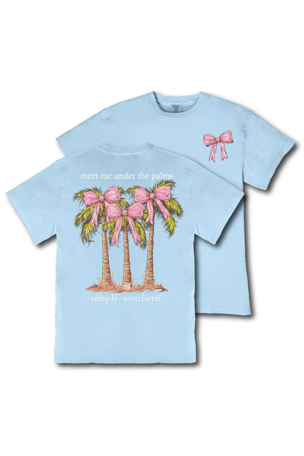 Simply Southern Palm Trees Mineral Wash T-Shirt for Women in Glacier Blue | MINWASH-PALM-GLACR - Image 2