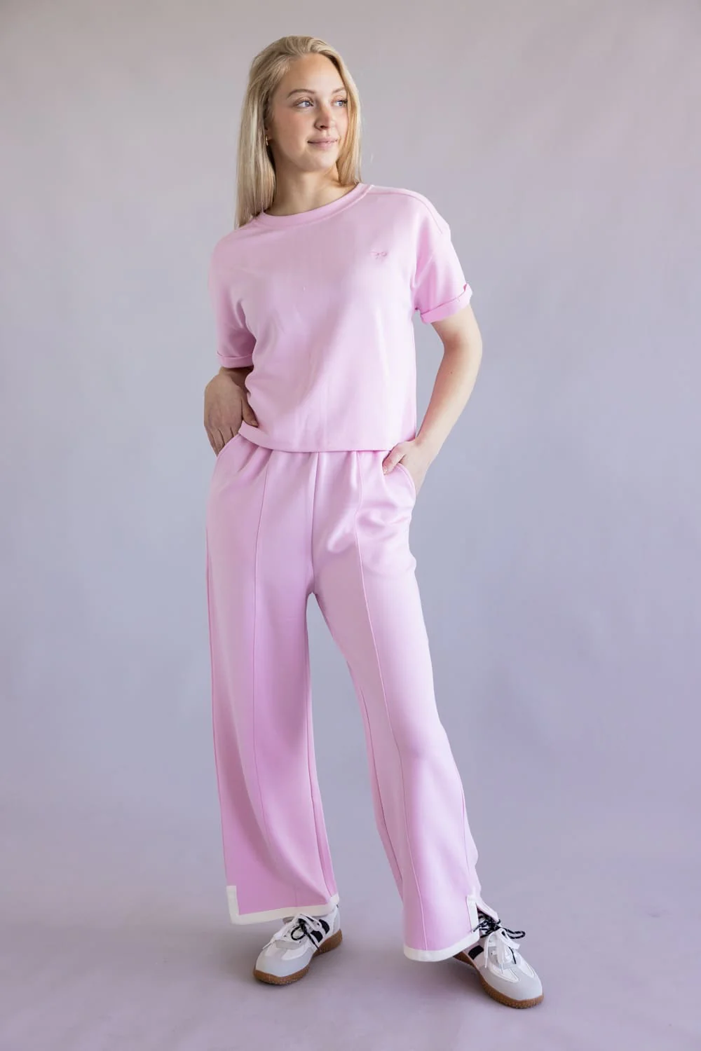 Simply Southern Pintuck Lounge Pants for Women in Blush | PP-0126-PNT-PNTCK-BLUSH - Image 5