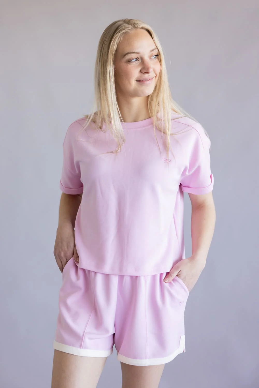 Simply Southern Pintuck Shorts for Women in Blush Pink | PP-0126-SHRT-PNTCK-BLUSH - Image 2