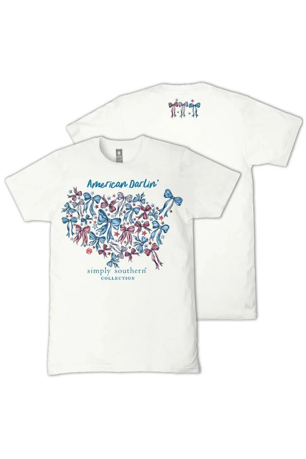 Simply Southern Plus Size American Darlin’ T-Shirt for Girls in Oyster | EXT-SS-DARLIN-OYSTER - Image 2