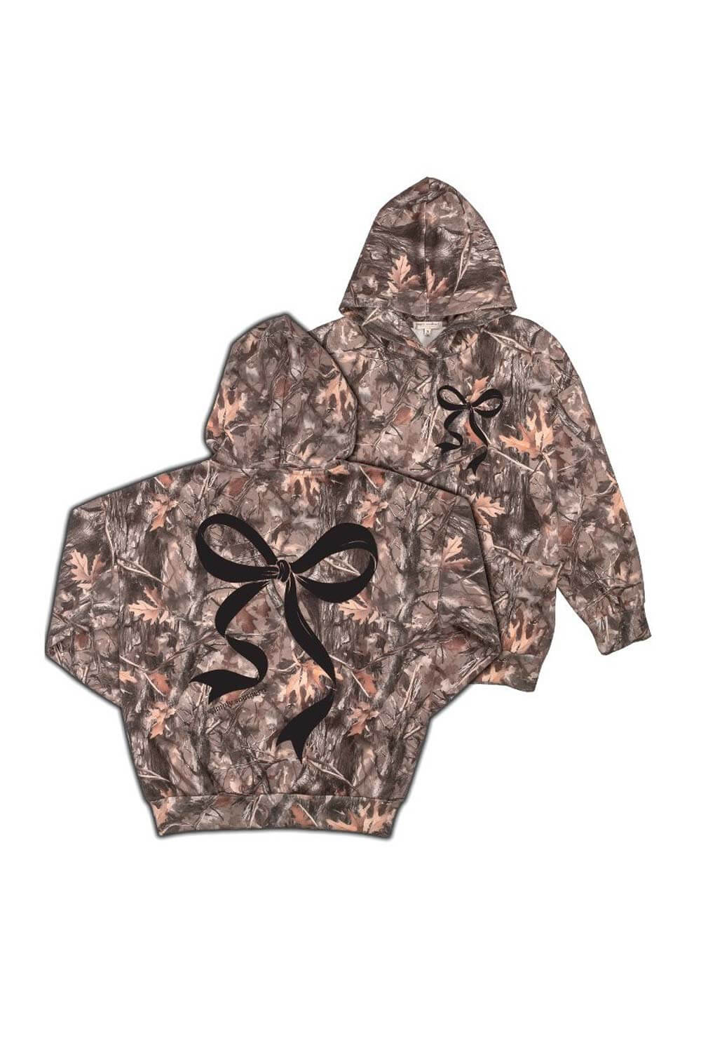 Simply Southern Plus Size Black Bow Camo Hoodie for Women in Brown | EXT-HD-BOW-CAMO - Image 3