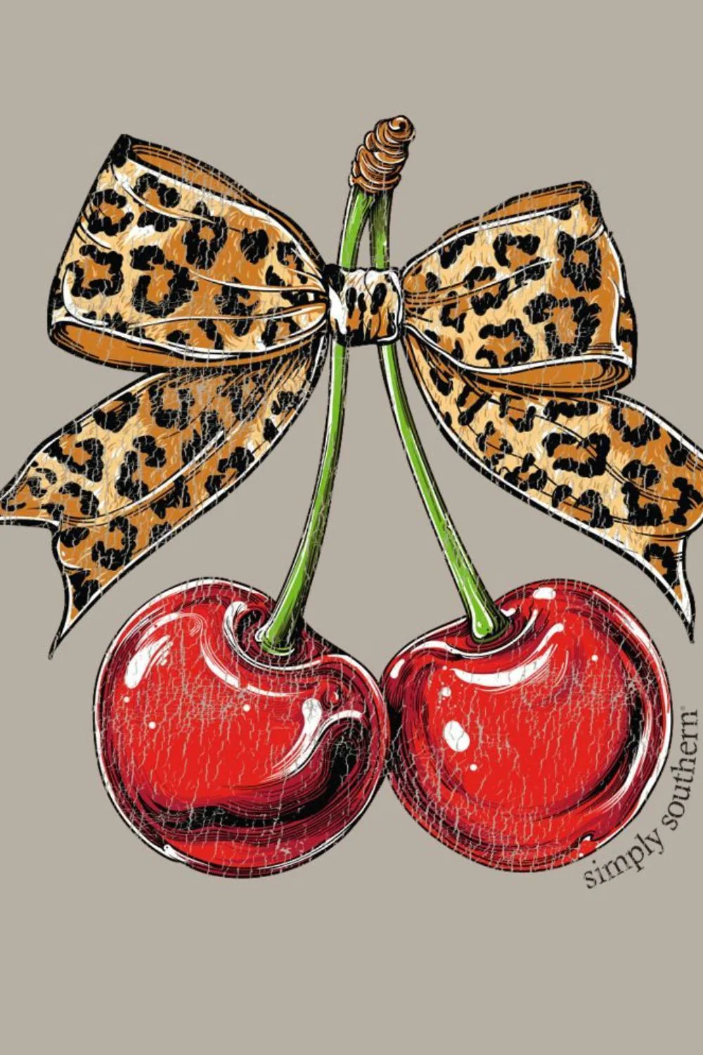 Simply Southern Plus Size Cherries with Leopard Bow Mineral Wash T-Shirt for Women in Birch Tan | EXT-MINWASH-CHERRY-BIRCH - Image 3