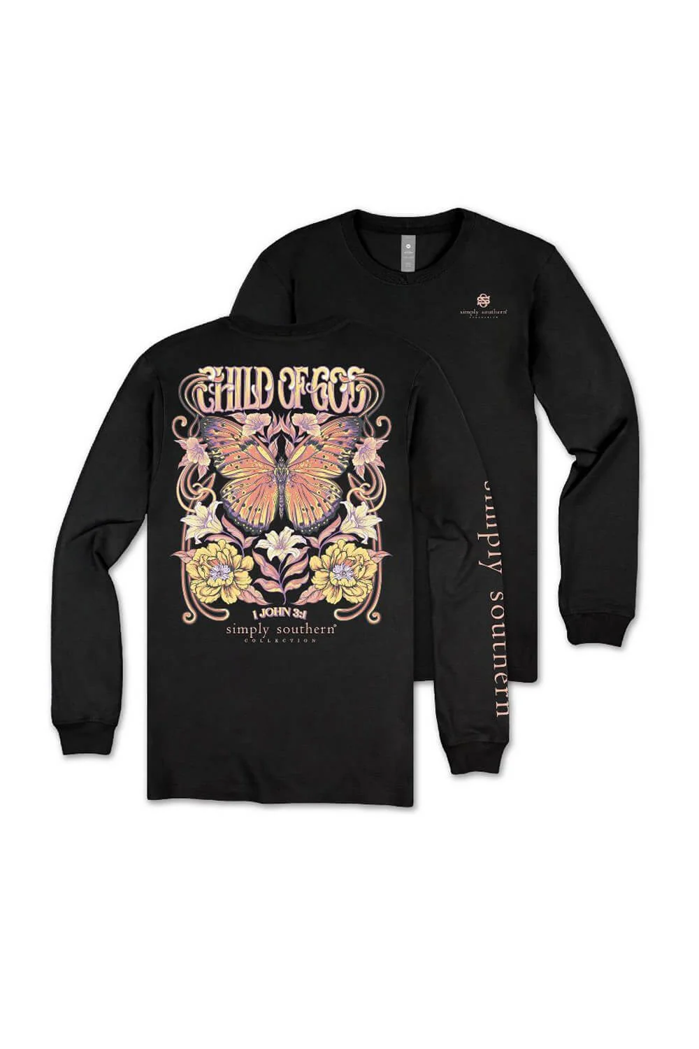Simply Southern Plus Size Child Of God Long Sleeve T-Shirt for Women in Black | EXT-LS-CHILD-BLK - Image 3