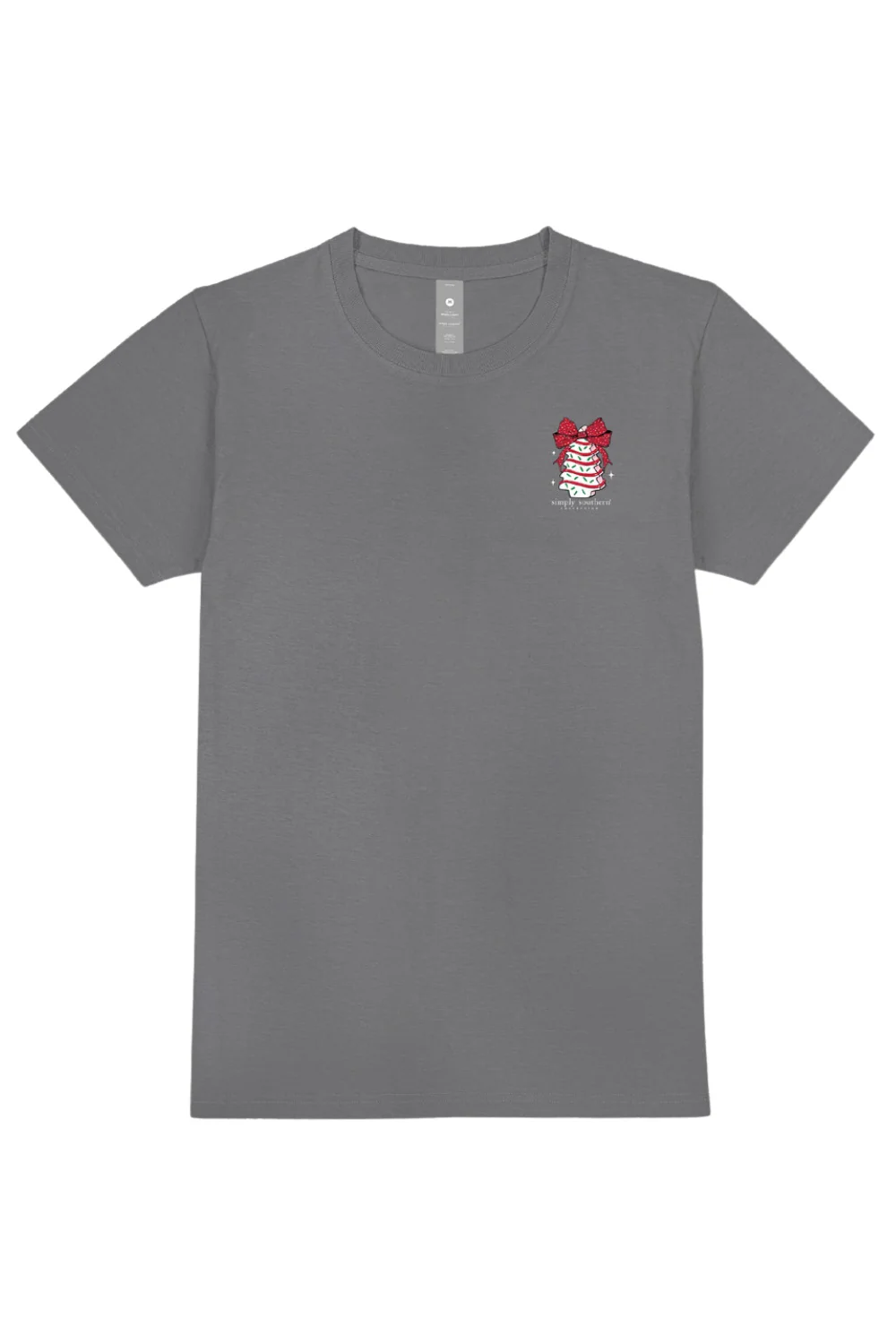 Simply Southern Plus Size Christmas Cake T-Shirt for Women in Washed Charcoal | EXT-SS-CAKE-WSHCOAL - Image 2
