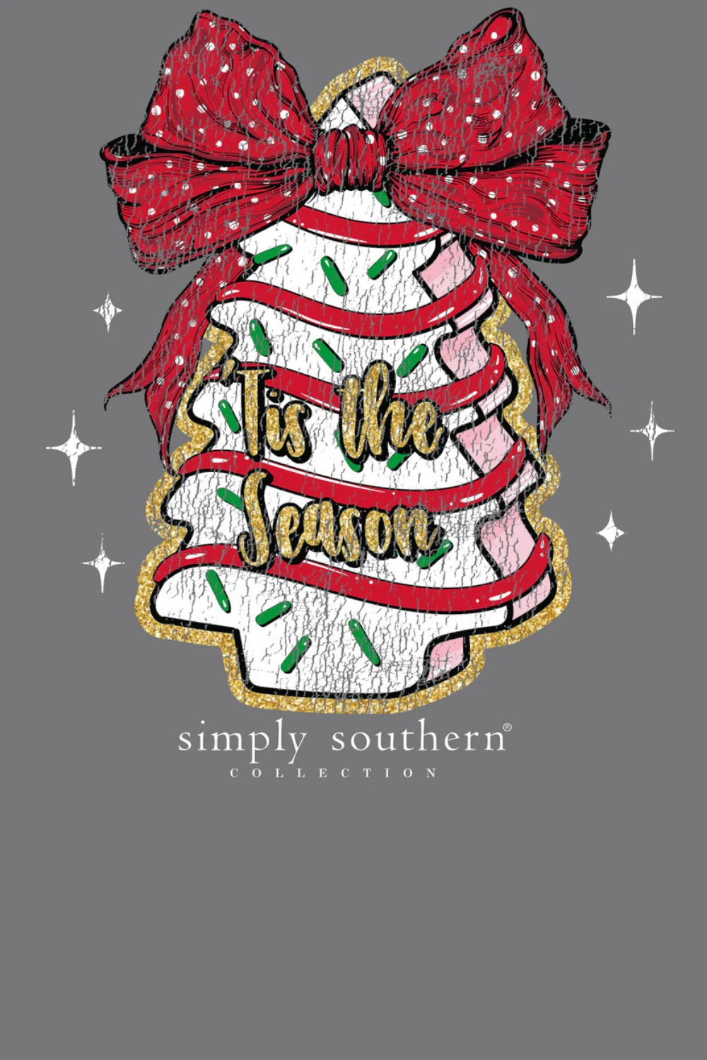 Simply Southern Plus Size Christmas Cake T-Shirt for Women in Washed Charcoal | EXT-SS-CAKE-WSHCOAL - Image 3