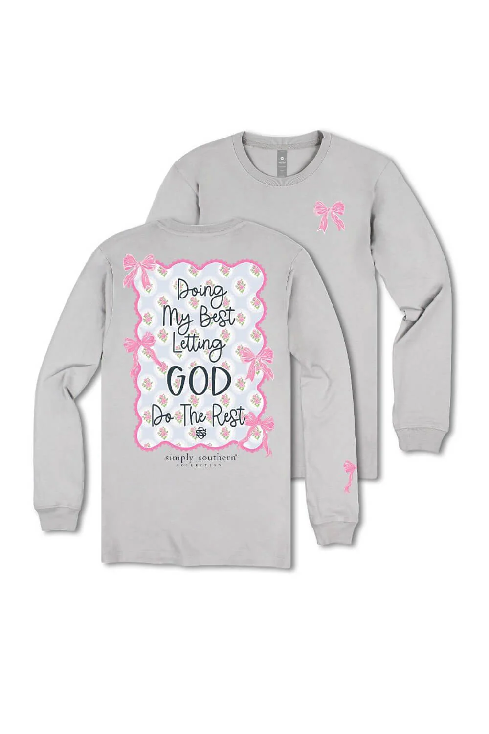 Simply Southern Plus Size Doing My Best Long Sleeve T-Shirt for Women in Sport Gray | EXT-LS-REST-SPORTGRY - Image 3