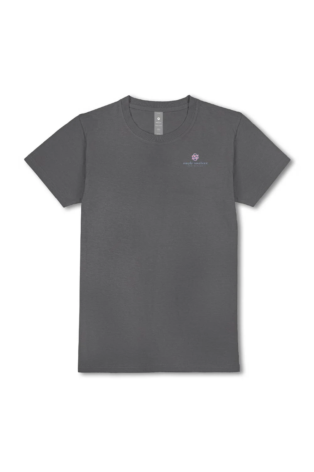 Simply Southern Plus Size Happiness Blooms T-Shirt for Women in Washed Charcoal | EXT-SS-HAPPY-WSHCOAL - Image 2