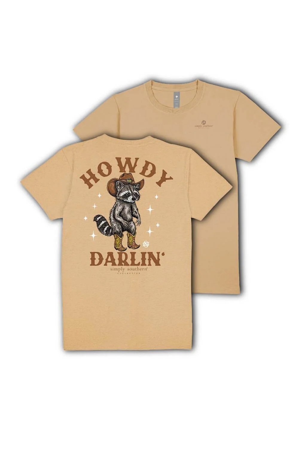 Simply Southern Plus Size Howdy Darlin Racoon T-shirt for Women in Khaki | EXT-SS-HOWDYRACN-KHAKI - Image 3