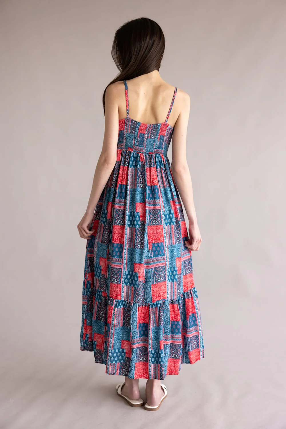Simply Southern Prim and Coastal Tiered Dress for Women in Blue and Red | PP-0126-DRS-CSTL-TRD-BDNPTH - Image 3
