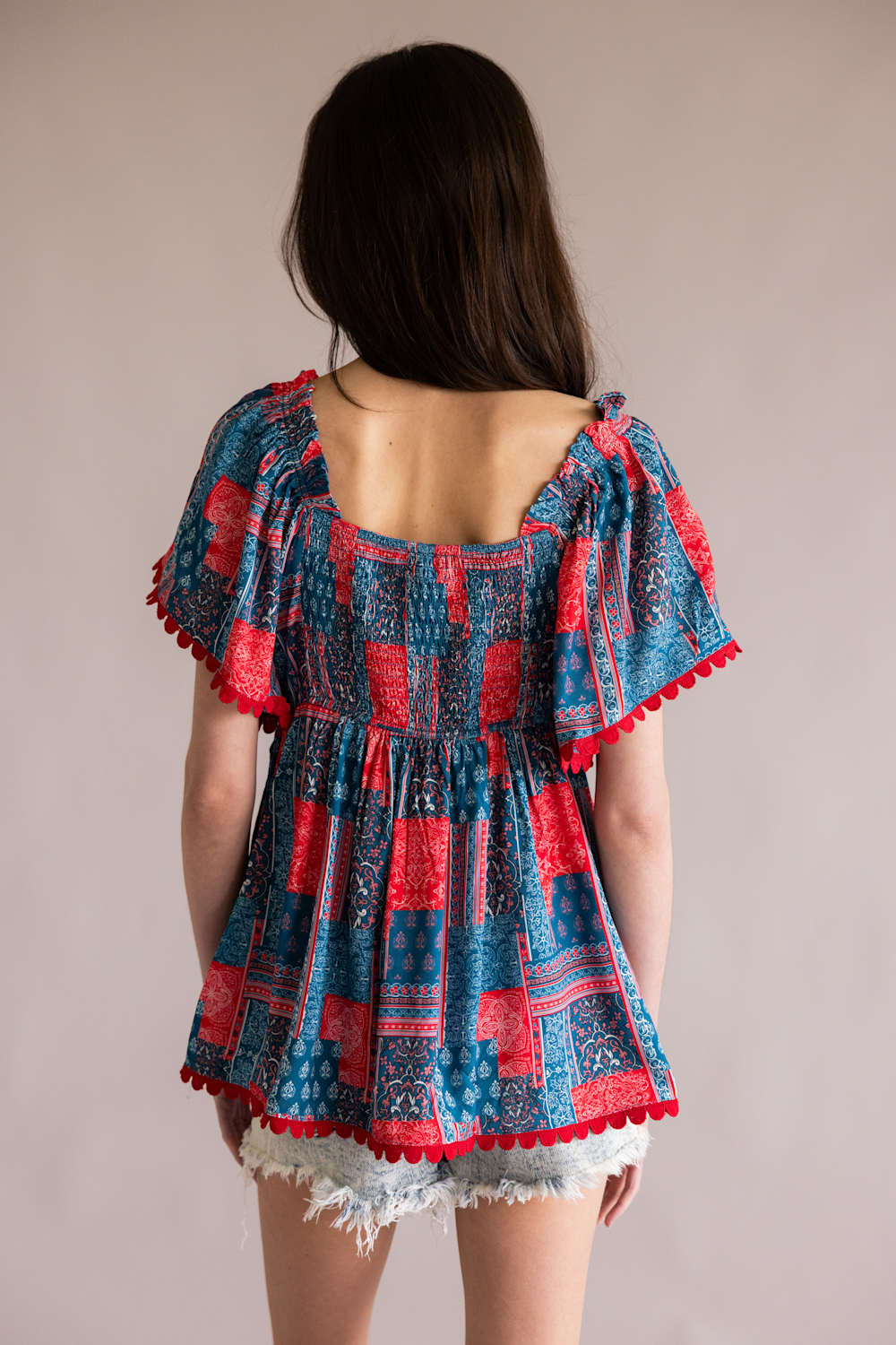 Simply Southern Prim and Coastal Top for Women in Blue and Red | PP-0126-TOP-CSTL-BDNPTCH - Image 4