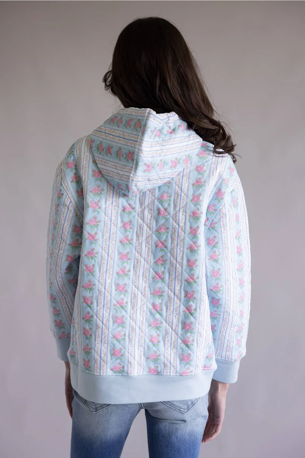 Simply Southern Quilted Hoodie for Women in Rose Stripe | PP-0126-HD-QLTD-ROSESTR - Image 3