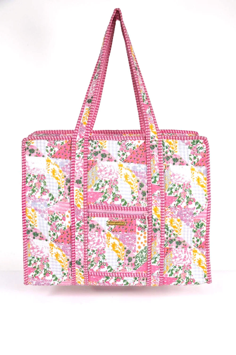 Simply Southern Quilted Tote Bag for Women in Pink Floral | 0225-BAG-QLTD-TOTE-MLTFLR - Image 2