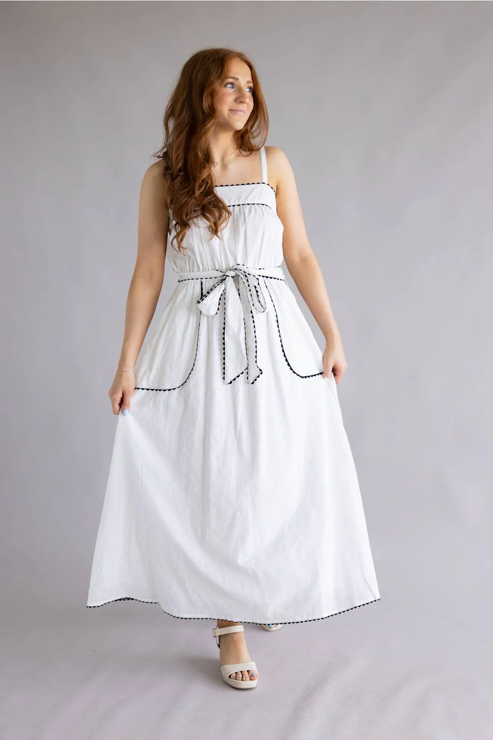 Simply Southern Ric Rac Dress for Women in White | PP-0126-DRS-RICRAC-WHITE - Image 2