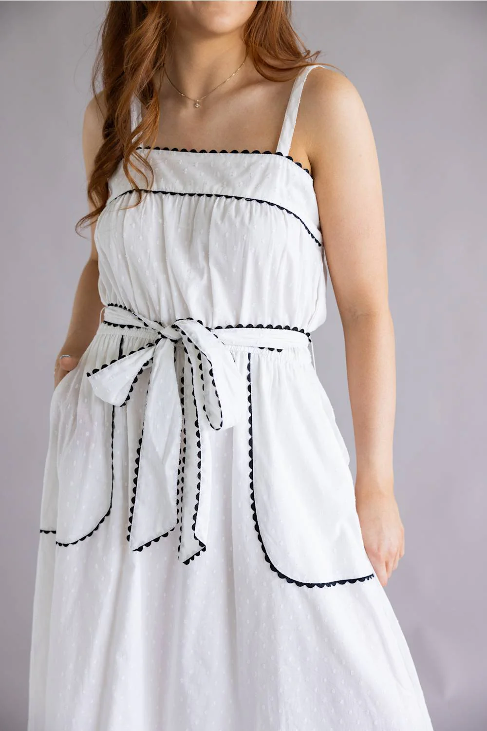 Simply Southern Ric Rac Dress for Women in White | PP-0126-DRS-RICRAC-WHITE - Image 3