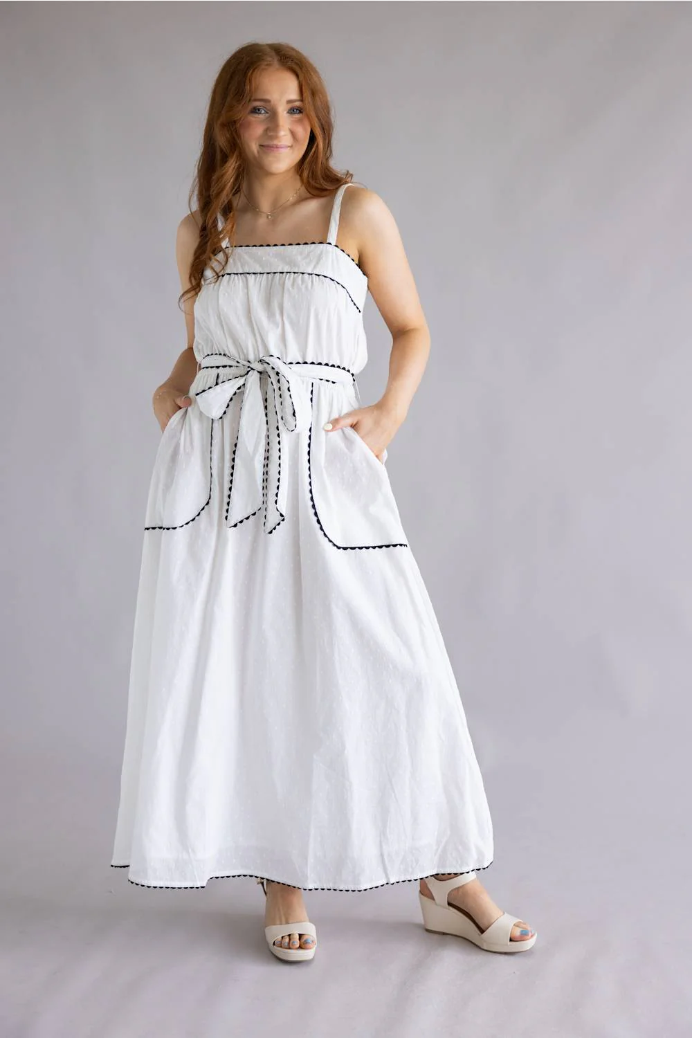 Simply Southern Ric Rac Dress for Women in White | PP-0126-DRS-RICRAC-WHITE - Image 4