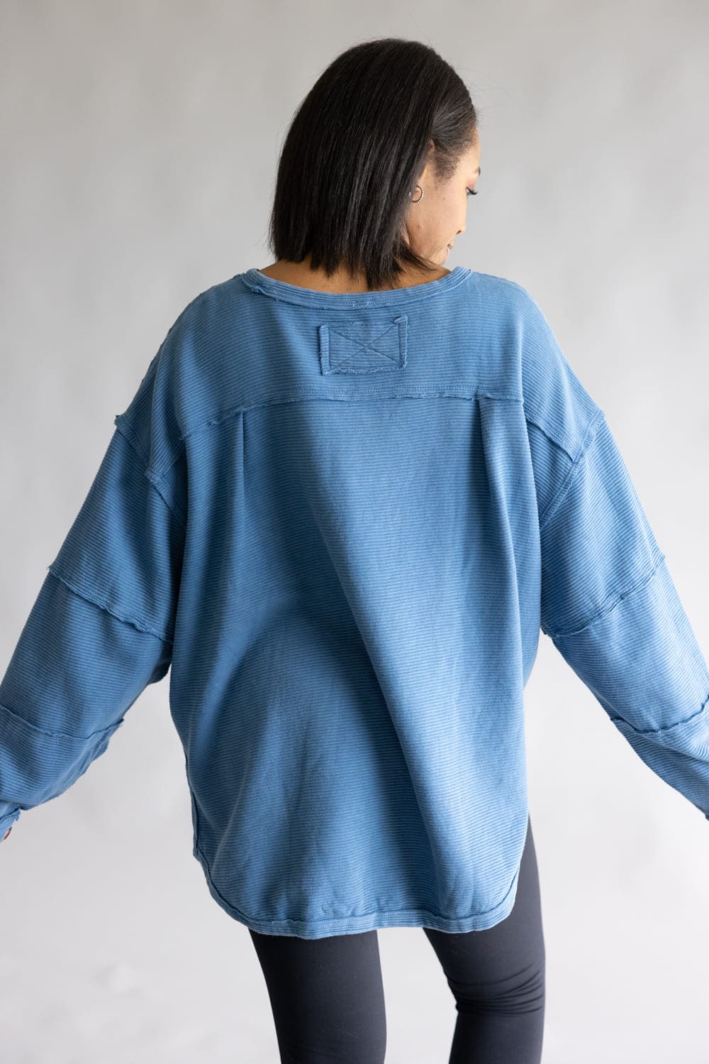 Simply Southern Sabrina Pullover Crewneck for Women in Dark Blue | PP-0225-PULL-SABRINA-DKBLUE - Image 2