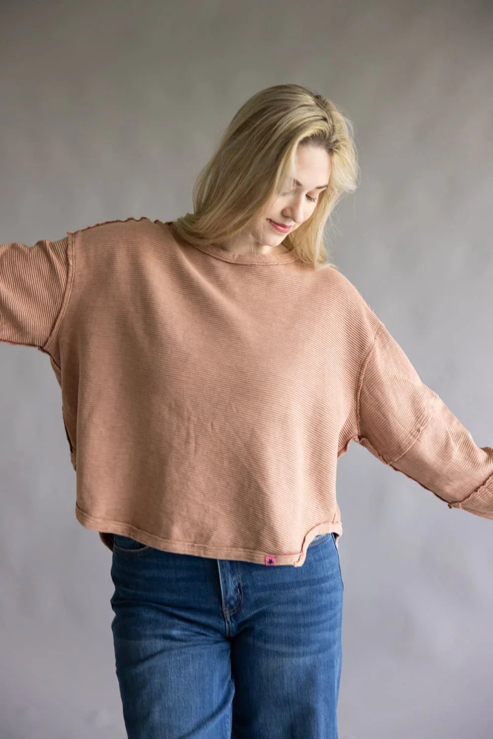 Simply Southern Sabrina Pullover Crewneck for Women in Umber | PP-0225-PULL-SABRINA-UMBER - Image 3