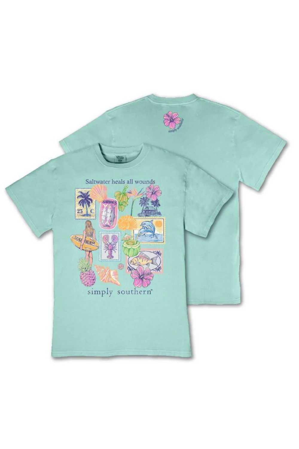 Simply Southern Saltwater Mineral Wash T-Shirt for Women in Tidepool | MINWASH-SALT-TIDEPL - Image 2